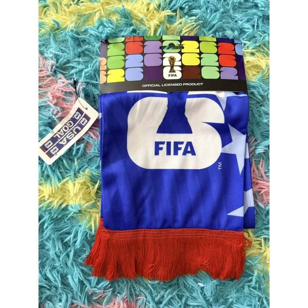 FIFA Officially Licensed Soccer Scarf Blue w/ White & Red Team USA
